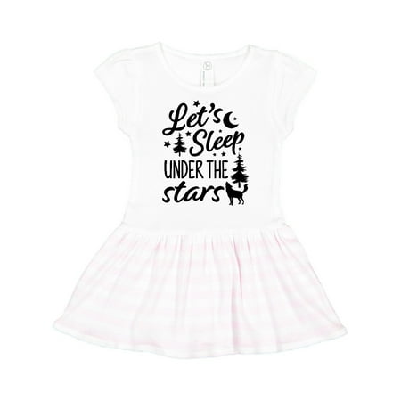 

Inktastic Adventure Let s Sleep Under the Stars with Moon and Wolf Gift Toddler Girl Dress