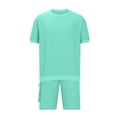 thumbnail image 3 of TMOYZQ 2 Pieces Outfits for Men Summer Sweatsuit Short Sleeve T-Shirts and Cargo Shorts Casual Athletic Daily Sets Oversize Lightweight Quick Dry Loungewear, 3 of 5
