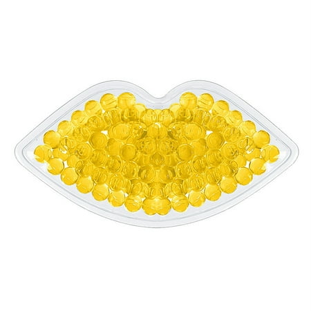 Awwp Yellow Lip-Shaped Ice Gel Pack, Reusable Hot Cold Compress, 5ml Small Size, Gel Bead Design for Sensitive Skin, Ideal for Small Areas