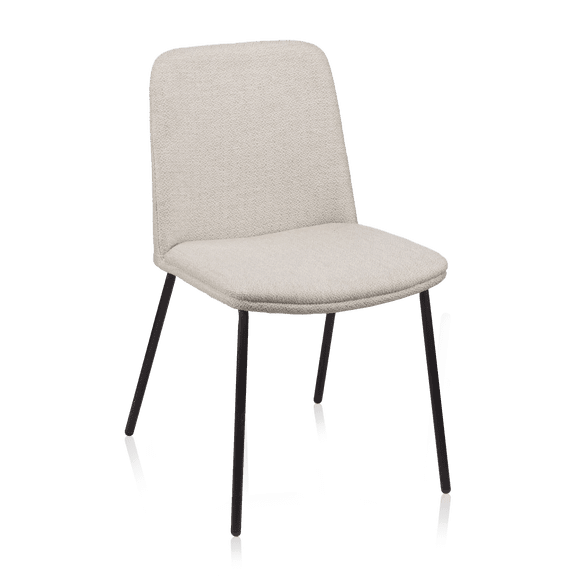 Bouclair Oatmeal Fabric and Metal Dining Chair