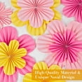 thumbnail image 4 of Easy Joy 9pcs Pink Yellow Party Decoration Hanging Flowers Paper Fans Decor for Wedding Birthday Graduation Tea Party Decorations, 4 of 10