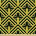 thumbnail image 2 of Ambesonne Abstract Fabric by the Yard Upholstery, Art Deco Inspired Design, 1 Yard, Yellow Charcoal Grey, 2 of 5