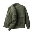 thumbnail image 4 of jjayotai Plus Size Cargo Jacket for Men, Casual Full Zip Jacket Baggy Flight Jackets Outdoor Long Sleeve Outwear Soft Work Jacket Coat Army Green XXXXL, 4 of 8