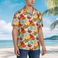 thumbnail image 5 of Xecao Fall Maple Leaves print Hawaiian shirt - a stylish short-sleeve button-down for men, perfect for casual beach and tropical outings., 5 of 9