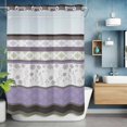 thumbnail image 6 of No Hook Shower Curtains with Snap-in Liner Set, Purple Geometric Waterproof Hotel Style Bathroom Shower Curtain, Stripes Boho Spring Flowers Country Rural Breathable Mesh Top Bath Curtains 60''x72'', 6 of 9