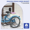thumbnail image 5 of ModFusion 26" Adult Tricycle, Single-Speed 3-Wheel Cruiser Bike with Adjustable Seat, Dual Baskets, Light Blue & Dark Blue, 5 of 8
