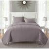 VCNY Home Nina Solid Basketweave Quilt Set, King, Lilac