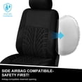 thumbnail image 3 of Car Seat Cover, Front & Split Rear Bench for Car, Breathable Embossed Design Automotive Interior Accessories, Airbags Compatible, Quick Setup Anti Slip Universal Fit Seat Covers for Car, SUV(Black), 3 of 14