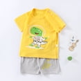 thumbnail image 2 of Traje de verano para niños de puro algodón, camiseta de media manga para niños, ropa deportiva para el hogar, 2 of 5