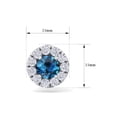 thumbnail image 5 of SuperJeweler 2 1/2 Carat Blue Diamond Halo Stud Earrings in 14 Karat White Gold, Martini Setting for Women, 5 of 6