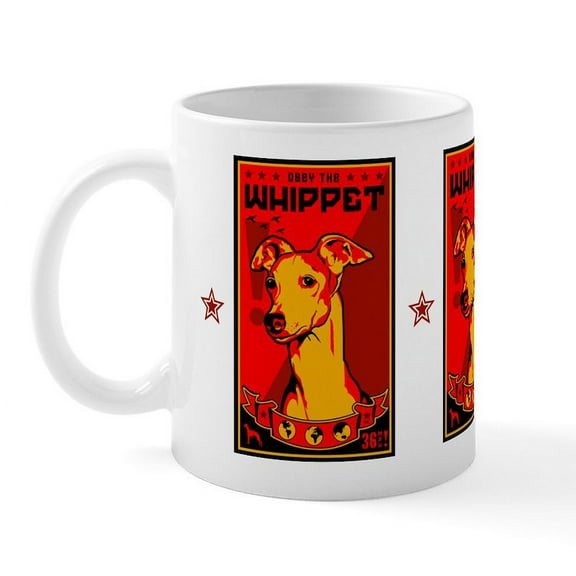 CafePress - Obey The Whippet! Coffee Mug - 11 oz Ceramic Mug - Novelty Coffee Tea Cup