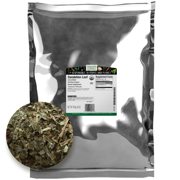 Frontier Co-op Certified Organic Dandelion Leaf Flakes, 16 oz. Bag