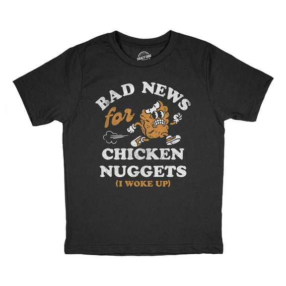 Youth Funny T Shirts Bad News For Chicken Nuggets Sarcastic Graphic Novelty Tee For Kids