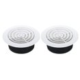 thumbnail image 1 of Unique Bargains 8 Inch Round Air Vent 2pcs Adjustable Ceiling Diffuser Grill Cover ABS Louver Soffit Vent with Screen Rotate Type, 1 of 5
