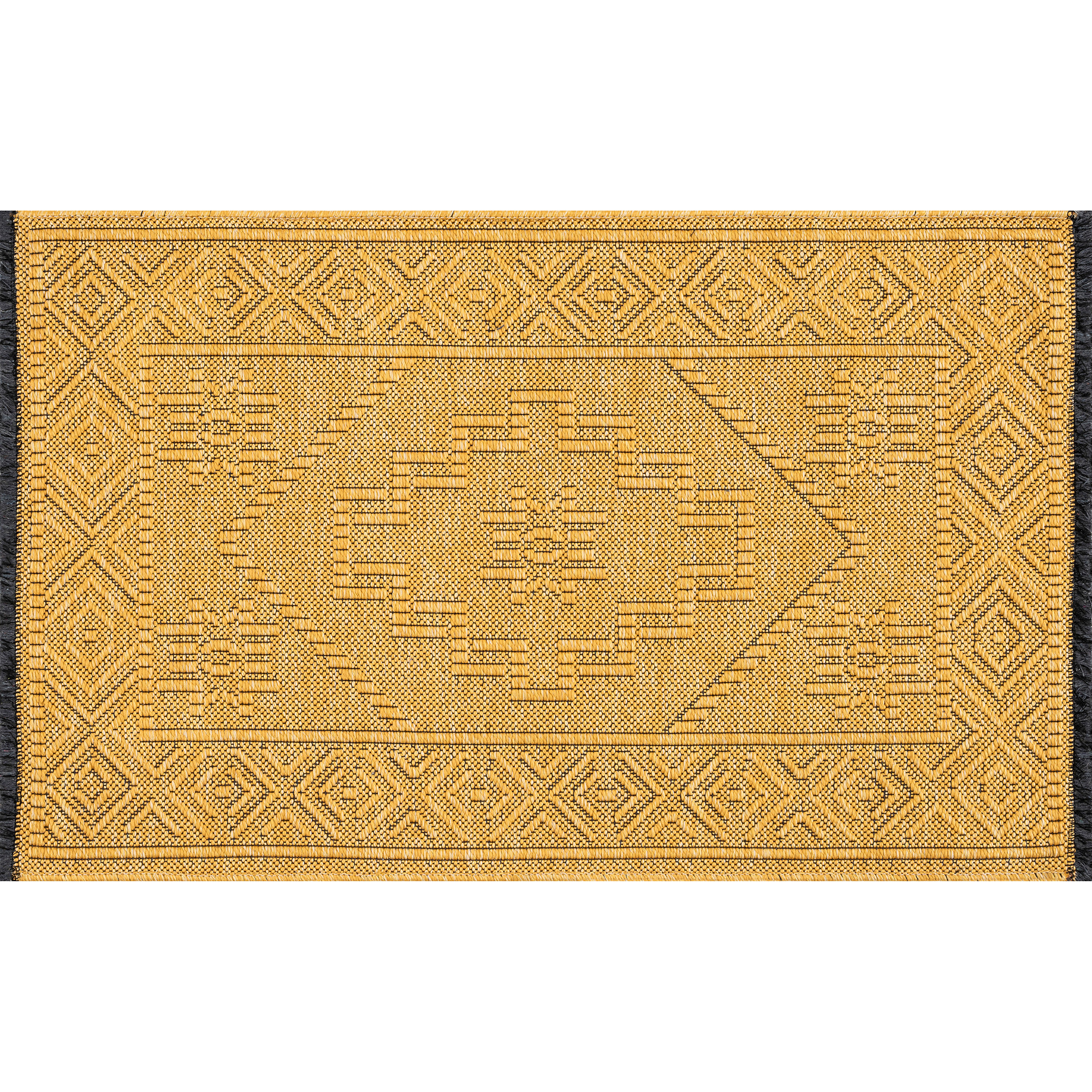 Alma Transitional 2' x 3' Gold, Machine Washable Polyester & Cotton Indoor Area Rug