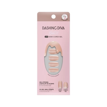 Dashing Diva Glaze Semi-Cured Gel Nail Strips, Ring The Alarm, 32 Ct