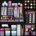 thumbnail image 1 of Kit de uñas acrílicas para principiantes con todo profesional 12 kit de uñas con purpurina en polvo, juego de acrílico para el cuidado de las uñas, diseño artístico, punta, cepillo, cortadora, archivo, 1 of 5