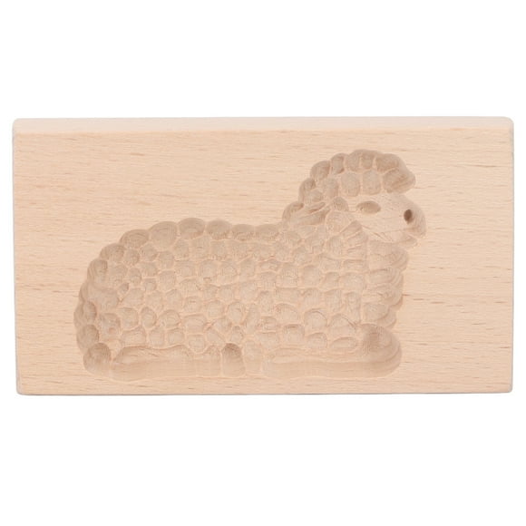 Moule à biscuits en bois en forme d'animal - Joli tampon à biscuits en bois - Démoulage facile - Moule à biscuits en forme d'agneau