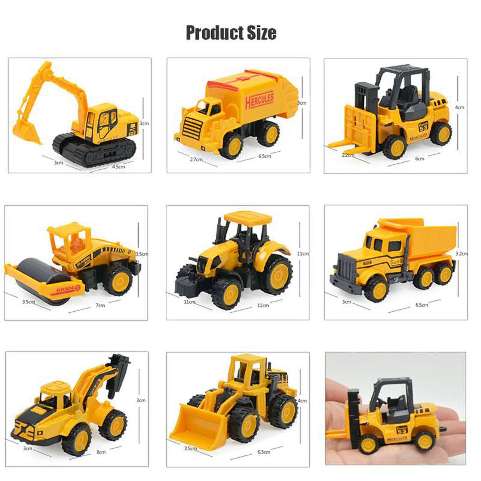 SJENERT Children's Excavator Toys, Children's Mini Alloy Construction Vehicle Toys, Model Construction Vehicles, Dump Trucks, Bulldozers, Forklifts - image 2 of 4