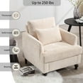 thumbnail image 3 of BISHE Mid Century Modern Armchair, Solid Wood Frame Accent Chair with Tufted Chenille Upholstery & Studded Details, Comfortable Lounge Chair for Living Room, Bedroom or Reading Nook, Beige, 3 of 7