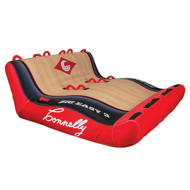 Connelly Big Easy 3 Person Inflatable 2 Way Towable Lounge Inner Tube, Red