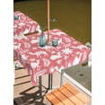 thumbnail image 2 of Outdoor Tablecloths with Umbrella Hole & Zipper, Tropical Plants 54x54 Inch Square Tablecloths, Summer Farmhouse Vintage Camels Red Waterproof Table Cloth, Patio/Pool/Picnic Table Covers, 2 of 8