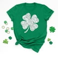 thumbnail image 4 of POTETI St Pattys Day Tops Women,Female Short Sleeve Crew Neck Irish Shamrock Print Shirt, 4 of 5