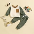 thumbnail image 2 of Toddler Boys Girls Long Sleeve Patchwork T Shirt Pullover Tops Pants Outfits Size 2-3 Years, 2 of 6