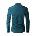 thumbnail image 3 of Daiosportswear Men's Long-Sleeved Shirt Double Collar Business Solid Casual Slim Long-Sleeved Shirt Blue M(M), 3 of 6