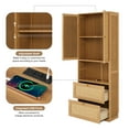thumbnail image 6 of Euroco Modern 2 Door Armoires, Wood Wardrobe with Drawers, Cabinet and Shelves, White, 6 of 7