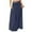 Navy, variant on WTOBBY Women's Solid Color Flowy Maxi Skirt Bohemian Style Casual Summer Beach Long Skirt Elastic Waist Lightweight Tiered Pleated Skirt with Drawstring Waist,Gray 2XL