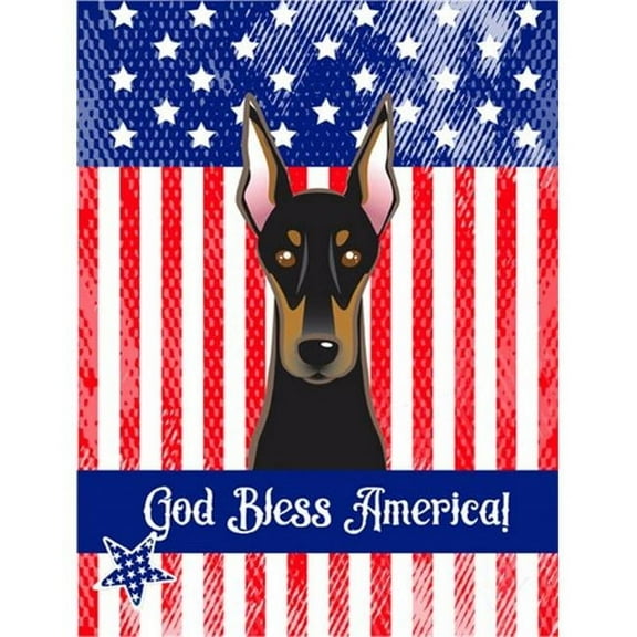 Caroline's Treasures BB2175GF God Bless American Flag with Doberman Flag Garden Size , Small, multicolor
