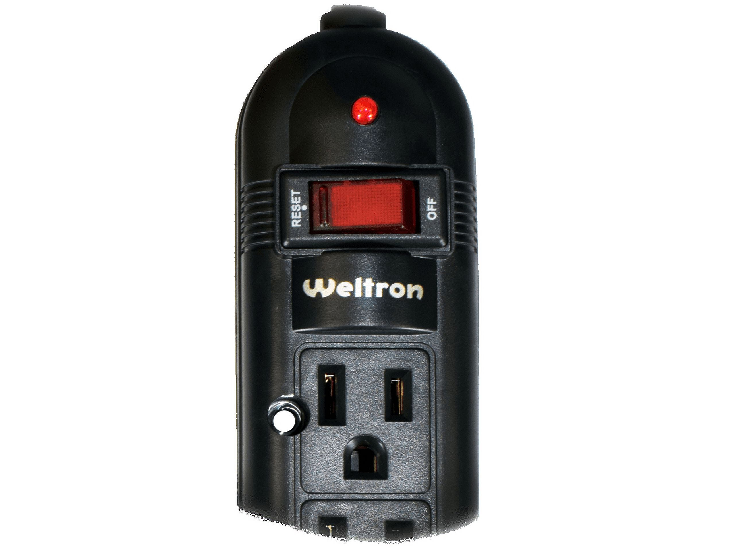 WELTRON 10ft Power Cord 6-Outlet Surge Protector Power Strip Black WSP600PLF10BK