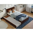 thumbnail image 4 of Wesley Twin Wood Platform Bed with Panel Footboard and Twin Trundle in Walnut, 4 of 10