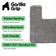 thumbnail image 3 of GORILLA GRIP Bathroom Rug, Contour Toilet Bath Rugs, Quick Dry Plush Chenille, Machine Wash and Dry, 24x19.5, Gray, 3 of 10