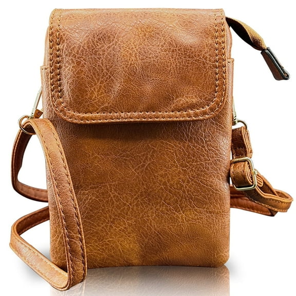 Kabuer Phone Wallet and Small Crossbody Bag, Wallet Purse with Adjustable Strap for Women, Leather