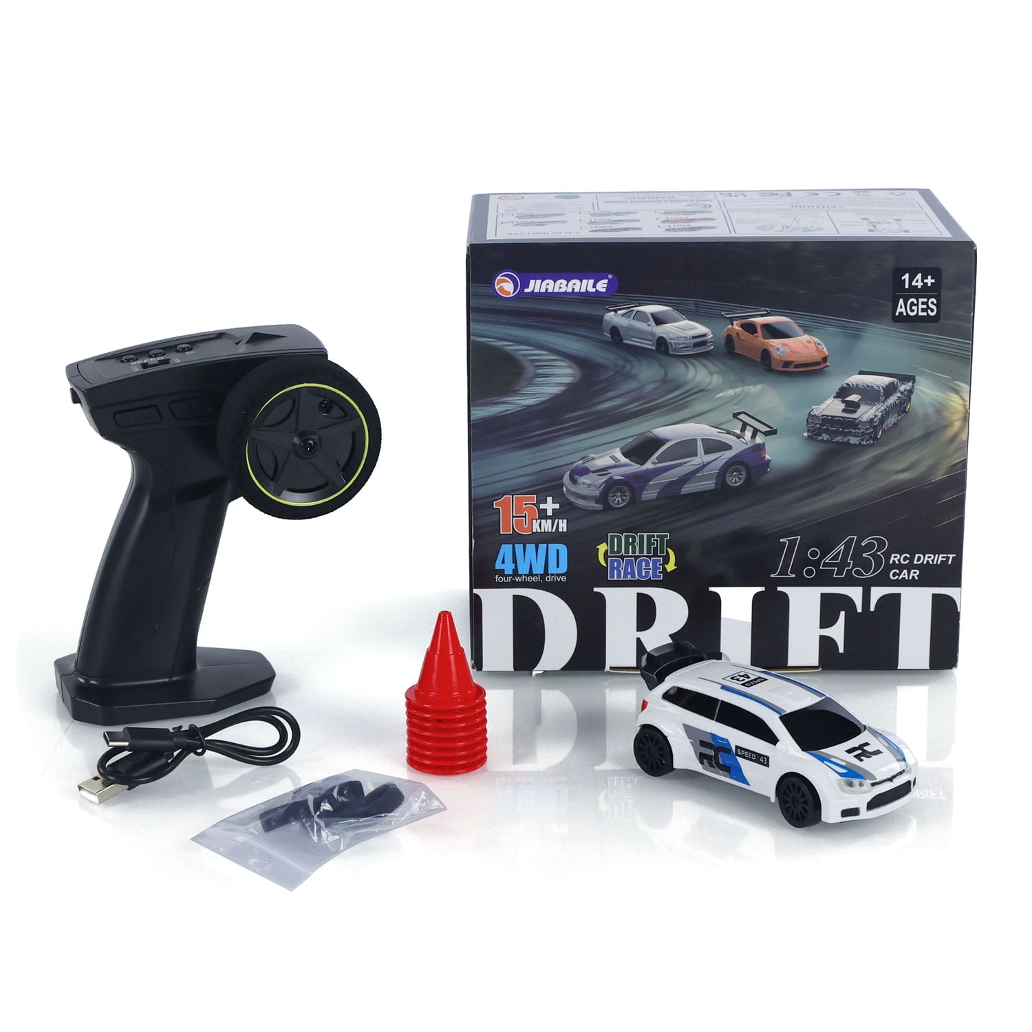 2.4G 1/43 High Speed Radio Controlled Racing Car RC Drift Vehicle 4WD RTR Mini Model Toy Radio Battery for Children Gifts