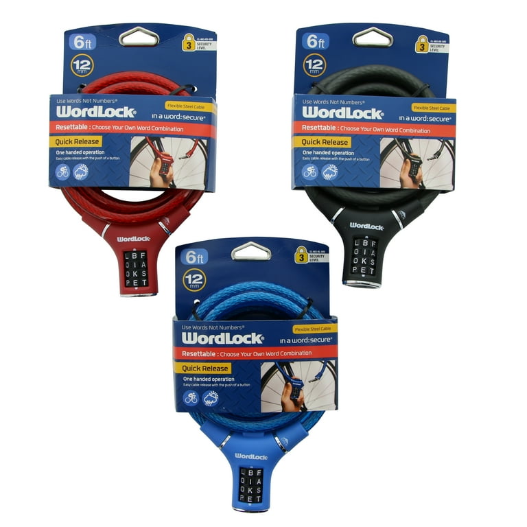 WordLock Quik Release Bike Lock 12MM Blue Walmart
