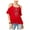 Red - brightred, variant on Almost Famous Womens Cold-Shoulder Ruffles Pullover Blouse, Red, Small