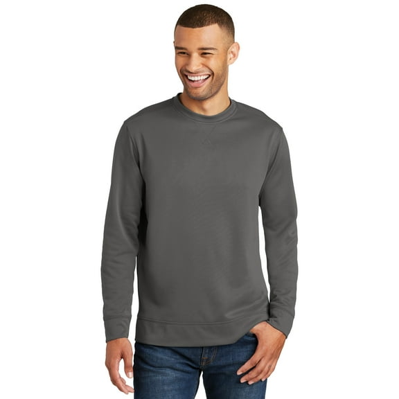 Port & Co Adult Male Men Plain Long Sleeves Sweatshirt Charcoal 2X-Large