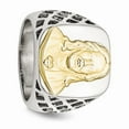 thumbnail image 5 of Stainless Steel with 925 Sterling Silver Jesus Yellow IP-plated Ring Band Size 10, 5 of 8