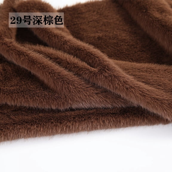Namzi 1 Piece 19.69*19.69in Imitation Rabbit Fur Short Plush Fabric,Soft and Fluffy Faux Fur Fabric for DIY Craft Sewing Projects,Headwear,Gloves,Home Decoration,Dark Brown