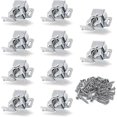 thumbnail image 1 of 10-Pack Double Roller Latch Cabinet Door Latches with Spear Strike for Cabinet Closet Doors, Silver, 1 of 5