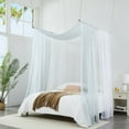 thumbnail image 6 of WARM HOME DESIGNS Set of 2 White & S Green King Canopy Bed Curtains in 55 x 288 Inch Size. BE White & Silver 288, 6 of 6