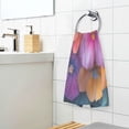 thumbnail image 3 of Yayeee 2 Pack Hand Towels for Bathroom 100% Cotton 16" x 28" Soft Absorbent Kitchen Towel, Large Purple Flowers, 3 of 7