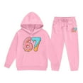 thumbnail image 4 of Boys Sweatsuit Cartoon Six Seven Print Hoodies Jogger Pants Casual Warm Hop Pullover Playful Girls 2 Piece Outfits 12-13 Y, 4 of 7