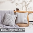 thumbnail image 2 of Farmhouse Decor Black Neutral Pillow Covers 20x20 Set of 2 Black Striped Patchwork Boho Pillows for Home Couch and Sofa, 2 of 6