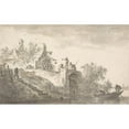 thumbnail image 2 of Jan van Goyen 18x13 Gold Ornate Wood Frame and Double Matted Museum Art Print Titled - Landscape with Figures (1651), 2 of 4