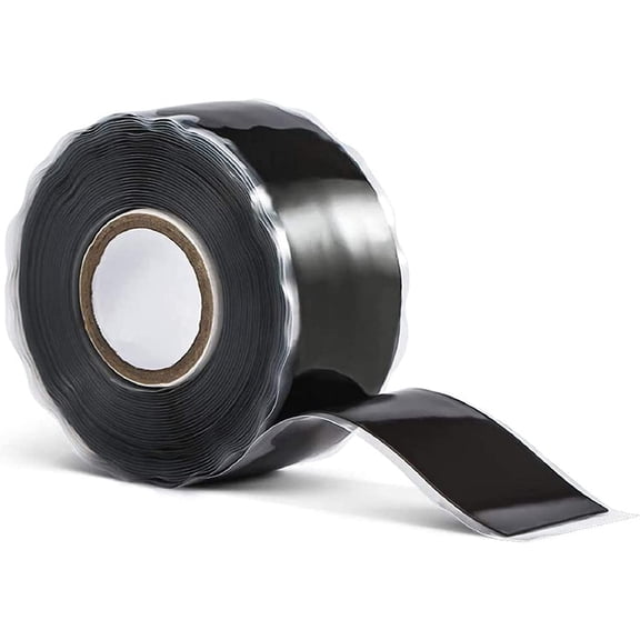 1 Inch x 10 FT Black Self-Fusing Silicone, Thickness 0.5mm Hose Repair Tape, Heavy Duty and Leak Proof Rubber Hose Tape, Pipe for Water - Black