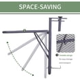 thumbnail image 4 of Table Suspendue de Balcon Réglable pour Rambarde, Bureau de Service Extérieur en Métal pour Petits Espaces, Réglage à 3 Niveaux de Hauteur et de Largeur de Rail, Table Basse de Patio Grise, 23.6 Pouces L x 22 Pouces L x 19.7 Pouces H, 4 of 7